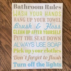 Bathroom Rules Canvas Wall Art